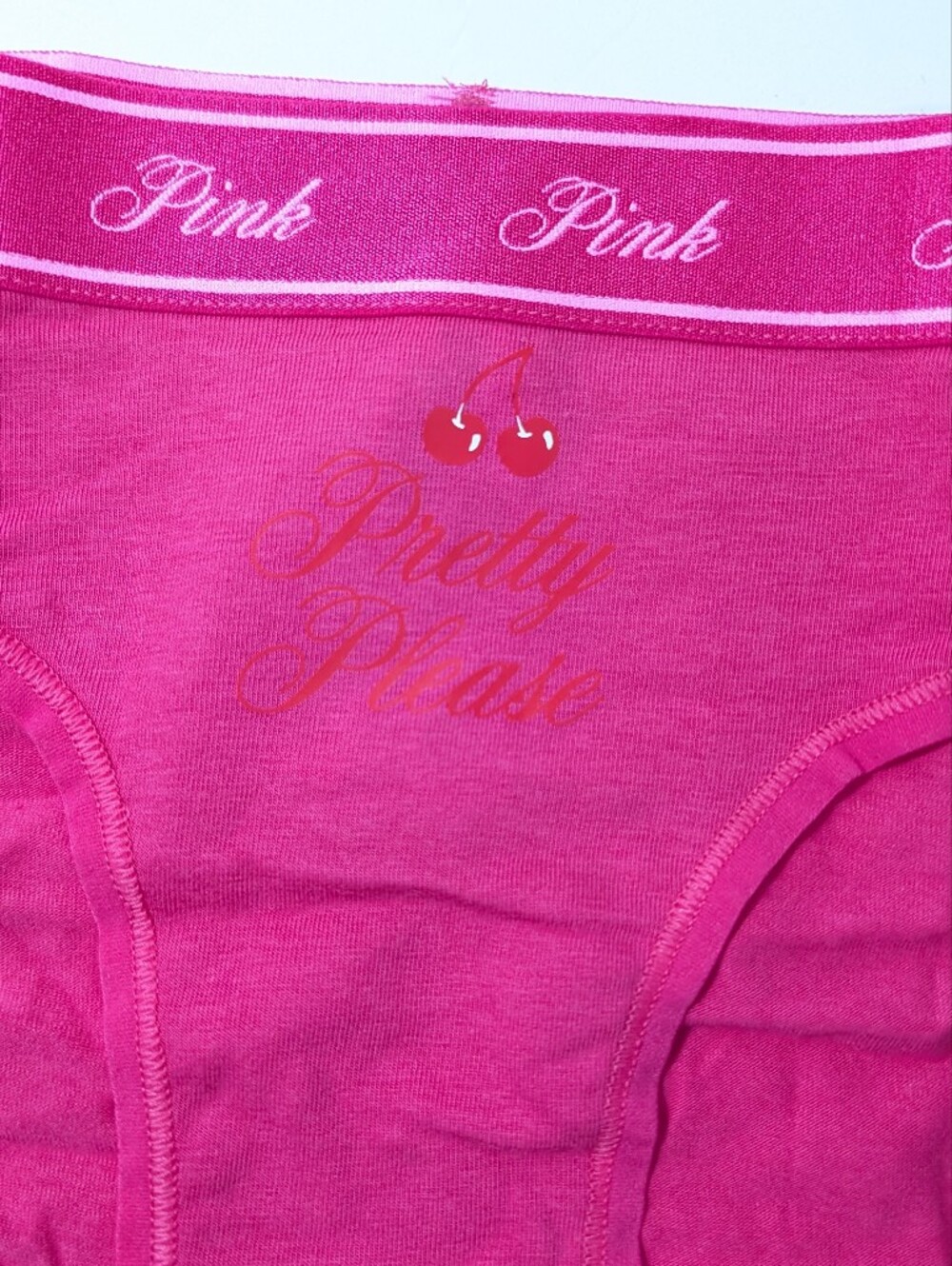 Victoria's Secret Pink Logo Cotton Hiphugger Medium VS Women Panty cherry 7jgn - Picture 3 of 8